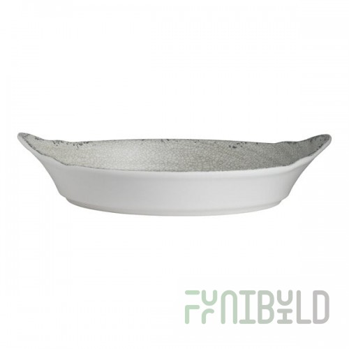 Creations Pompeii from Steelite International 27 oz. Stone Melamine Oval Eared Dish - 6/Case