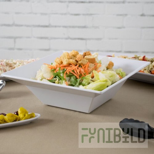GET ML-245-W 3.8 Qt. White Siciliano Square Bowl - 3/Case