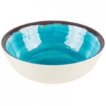 Carlisle 5400315 Mingle 28.5 oz. Aqua Melamine Rimmed Soup Bowl - 6/Case