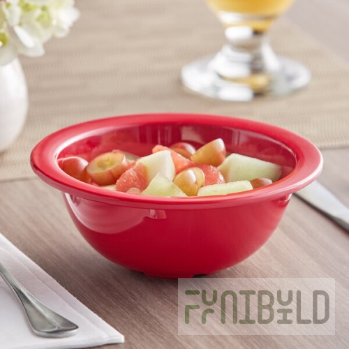 Acopa Foundations 13 oz. Red Narrow Rim Melamine Grapefruit Bowl - 12/Case