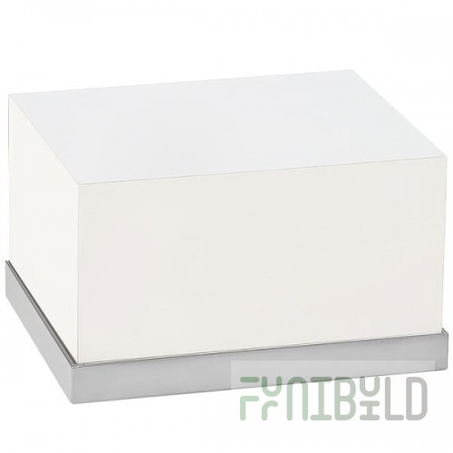 Cal-Mil 3026-55 Luxe White Rectangular Riser with Stainless Steel Base - 12
