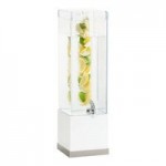 Cal-Mil 3026-55 Luxe White Rectangular Riser with Stainless Steel Base - 12