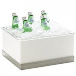 Cal-Mil 3026-55 Luxe White Rectangular Riser with Stainless Steel Base - 12