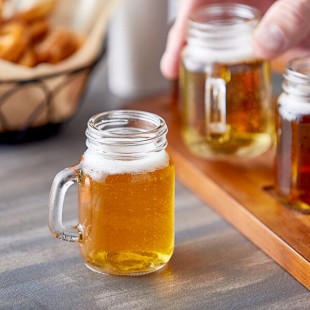 Acopa Rustic Charm 4.75 oz. Customizable Mini Mason Jar with Handle - 12/Case