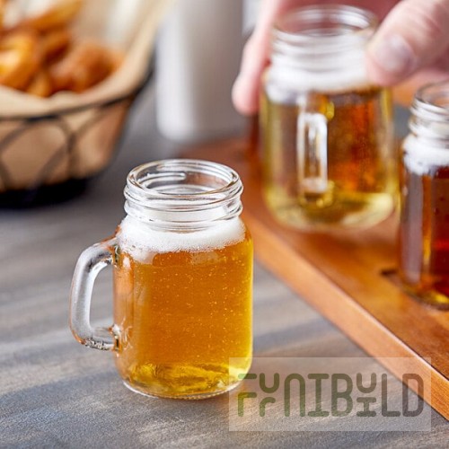 Acopa Rustic Charm 4.75 oz. Customizable Mini Mason Jar with Handle - 12/Case
