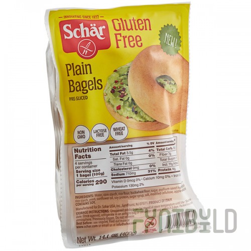 Schar Gluten-Free Plain Pre-Sliced Bagel 4-Count - 4/Case