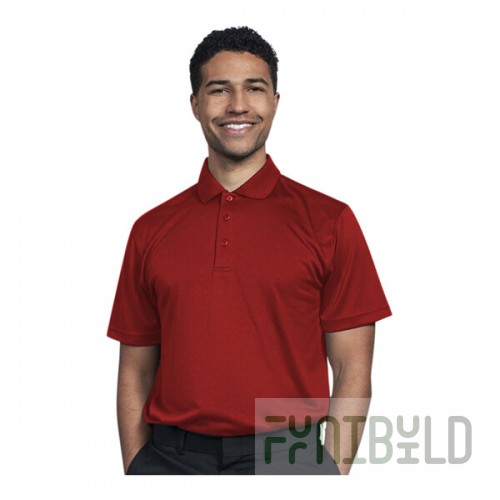 Uncommon Chef 50TJ01-R Men's Customizable Red Short Sleeve Moisture Wicking Polo Shirt - Polyester - 2X