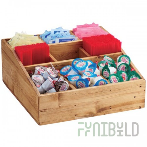 Cal-Mil 1714-99 Madera Rustic Pine 9 Compartment Condiment Organizer - 12