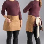 Uncommon Chef 3117 Egg Customizable 100% Cotton Canvas Moxie Waist Apron with Natural Webbing and 3 Pockets - 24