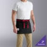 Uncommon Chef 3103 Black Customizable Poly-Cotton Beltway Waist Apron with Red Webbing and 3 Pockets - 14