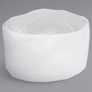 Choice White Mesh Top Chef Skull Cap / Pill Box Hat - L