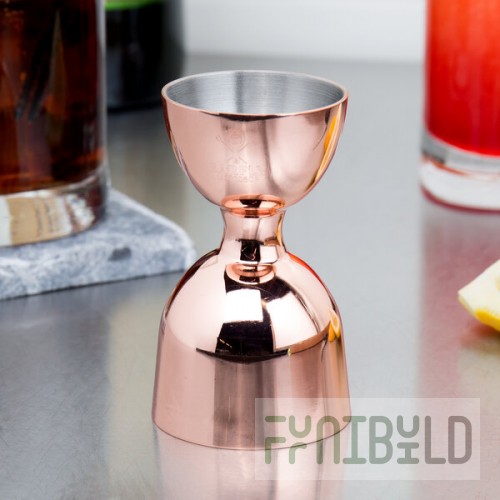 Barfly® M37006CP 1 oz. & 2 oz. Copper-Plated Heavy-Duty Straight Rim Bell Jigger