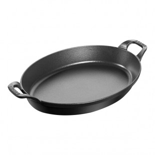 Staub 2.3 Qt. Black Enameled Cast Iron Oval Baking Dish 1003958 Staub 2.3 Qt. Black Enameled Cast Iron Oval Baking Dish 1003958