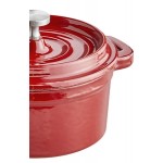Valor 8 oz. Cranberry Apple Enameled Mini Cast Iron Pot with Cover Valor 8 oz. Cranberry Apple Enameled Mini Cast Iron Pot with Cover