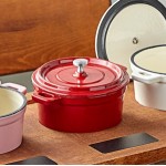 Valor 8 oz. Cranberry Apple Enameled Mini Cast Iron Pot with Cover Valor 8 oz. Cranberry Apple Enameled Mini Cast Iron Pot with Cover