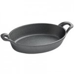 Lodge HM16OS 16 oz. Pre-Seasoned Heat-Treated Mini Cast Iron Oval Casserole Dish