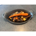 Lodge HM16OS 16 oz. Pre-Seasoned Heat-Treated Mini Cast Iron Oval Casserole Dish