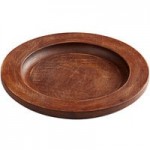 Valor 18 oz. Pre-Seasoned Mini Cast Iron Casserole Dish with Rustic Chestnut Finish Rubberwood Underliner