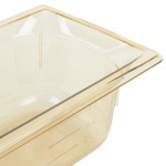 Vollrath 9054410 Super Pan® 1/2 Size Long Amber High Heat Plastic Food Pan - 4 Vollrath 9054410 Super Pan® 1/2 Size Long Amber High Heat Plastic Food Pan - 4