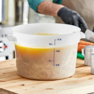 Carlisle 12 Qt. White Round Polyethylene Food Storage Container Carlisle 12 Qt. White Round Polyethylene Food Storage Container