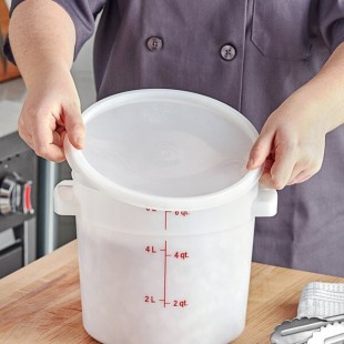 Vigor 6 and 8 Qt. White Round Polypropylene Food Storage Container Lid Vigor 6 and 8 Qt. White Round Polypropylene Food Storage Container Lid