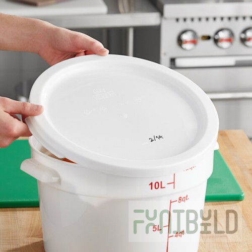 Choice 12, 18, and 22 Qt. White Round Polypropylene Food Storage Container Lid