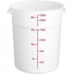 Choice 12, 18, and 22 Qt. White Round Polypropylene Food Storage Container Lid Choice 12, 18, and 22 Qt. White Round Polypropylene Food Storage Container Lid