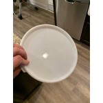 Choice 12, 18, and 22 Qt. White Round Polypropylene Food Storage Container Lid Choice 12, 18, and 22 Qt. White Round Polypropylene Food Storage Container Lid