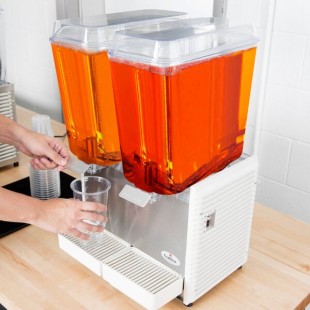 Crathco D25-4 Classic Bubbler Series Double 5 Gallon Bowl High Impact Plastic Refrigerated Beverage Dispenser Crathco D25-4 Classic Bubbler Series Double 5 Gallon Bowl High Impact Plastic Refrigerated Beverage Dispenser