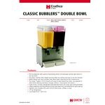 Crathco D25-4 Classic Bubbler Series Double 5 Gallon Bowl High Impact Plastic Refrigerated Beverage Dispenser Crathco D25-4 Classic Bubbler Series Double 5 Gallon Bowl High Impact Plastic Refrigerated Beverage Dispenser