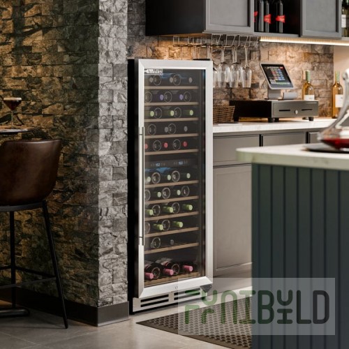 AvaValley WRC-128-DZ Dual Temperature Full Glass Door Commercial Wine Cooler