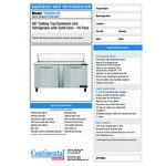Continental Refrigerator SW60-N-16C 60