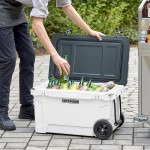 CaterGator CG45PAW Panda 45 Qt. Mobile Rotomolded Outdoor Cooler / Ice Chest