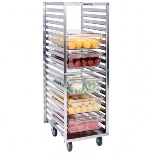 Lakeside 166 Stainless Steel Roll-In Food Box and Steam Table Pan Rack with 2 5/8