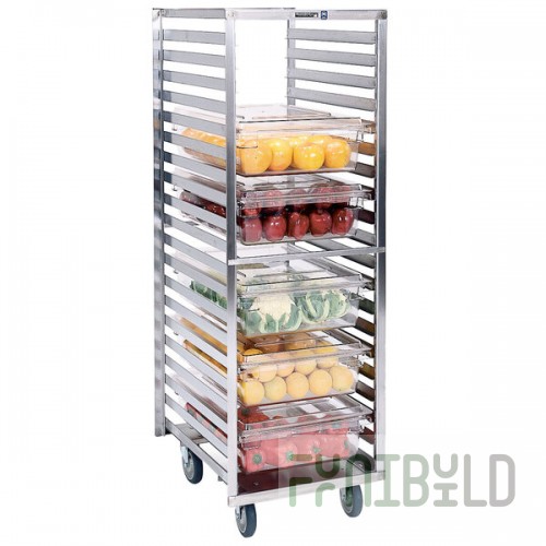 Lakeside 166 Stainless Steel Roll-In Food Box and Steam Table Pan Rack with 2 5/8