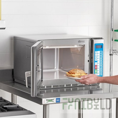 Solwave Ameri-Series Medium-Duty Stainless Steel Commercial Microwave with Push Button Controls - 208/240V, 2,100W