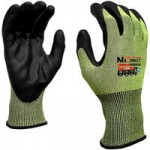 Cordova Machinist Salt and Pepper HPPE/Glass Fiber Cut Resistant Gloves with Gray Polyurethane Palm Coating - Large