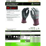 Cordova Machinist Salt and Pepper HPPE/Glass Fiber Cut Resistant Gloves with Gray Polyurethane Palm Coating - Large