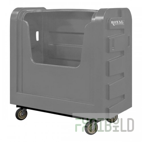 Royal Basket Trucks 36 Cu. Ft. Gray Bulk Poly Truck with Steel Base and 2 Rigid / 2 Swivel Swivel Casters R36-GRX-BFC-6UNN