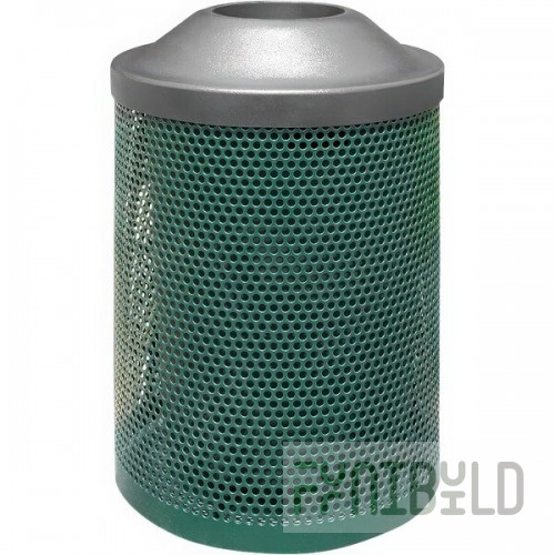 Wausau Tile MF3008 Classic 28 Gallon Steel Round Trash Can with Plastic Pitch-In Lid