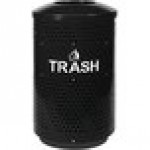 Ex-Cell Kaiser Arena 51 Series ARENA-51 T 51 Gallon Black Steel Customizable Outdoor Trash Receptacle with Dome Top
