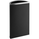 Lancaster Table & Seating 15 Gallon Black Powder-Coated Metal Half Round Decorative Trash Can Lancaster Table & Seating 15 Gallon Black Powder-Coated Metal Half Round Decorative Trash Can
