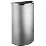 Lancaster Table & Seating 15 Gallon Black Powder-Coated Metal Half Round Decorative Trash Can Lancaster Table & Seating 15 Gallon Black Powder-Coated Metal Half Round Decorative Trash Can