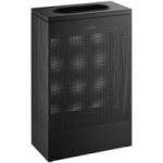 Lancaster Table & Seating 15 Gallon Black Powder-Coated Metal Half Round Decorative Trash Can Lancaster Table & Seating 15 Gallon Black Powder-Coated Metal Half Round Decorative Trash Can