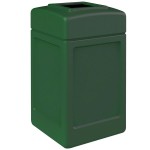 Commercial Zone 732153 PolyTec 42 Gallon Square Forest Green Trash Can