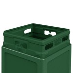 Commercial Zone 732153 PolyTec 42 Gallon Square Forest Green Trash Can