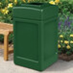 Commercial Zone 732153 PolyTec 42 Gallon Square Forest Green Trash Can