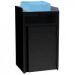 Lakeside 4412B Stainless Steel Rectangular Refuse / Recycling Station with Front Access and Black Laminate Finish - 26 1/2