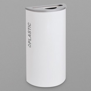 Ex-Cell Kaiser RC-KDHR-PL BT-WHT Black Tie Kaleidoscope White Gloss Half Round 8 Gallon Plastic Receptacle Ex-Cell Kaiser RC-KDHR-PL BT-WHT Black Tie Kaleidoscope White Gloss Half Round 8 Gallon Plastic Receptacle