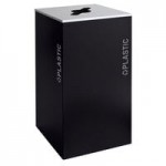 Ex-Cell Kaiser RC-KDHR-PL BT-WHT Black Tie Kaleidoscope White Gloss Half Round 8 Gallon Plastic Receptacle